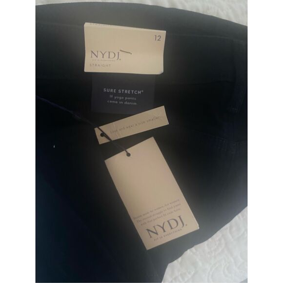 NYDJ Women's Marilyn Straight Black Denim Jean Sz 12 - Picture 6 of 10